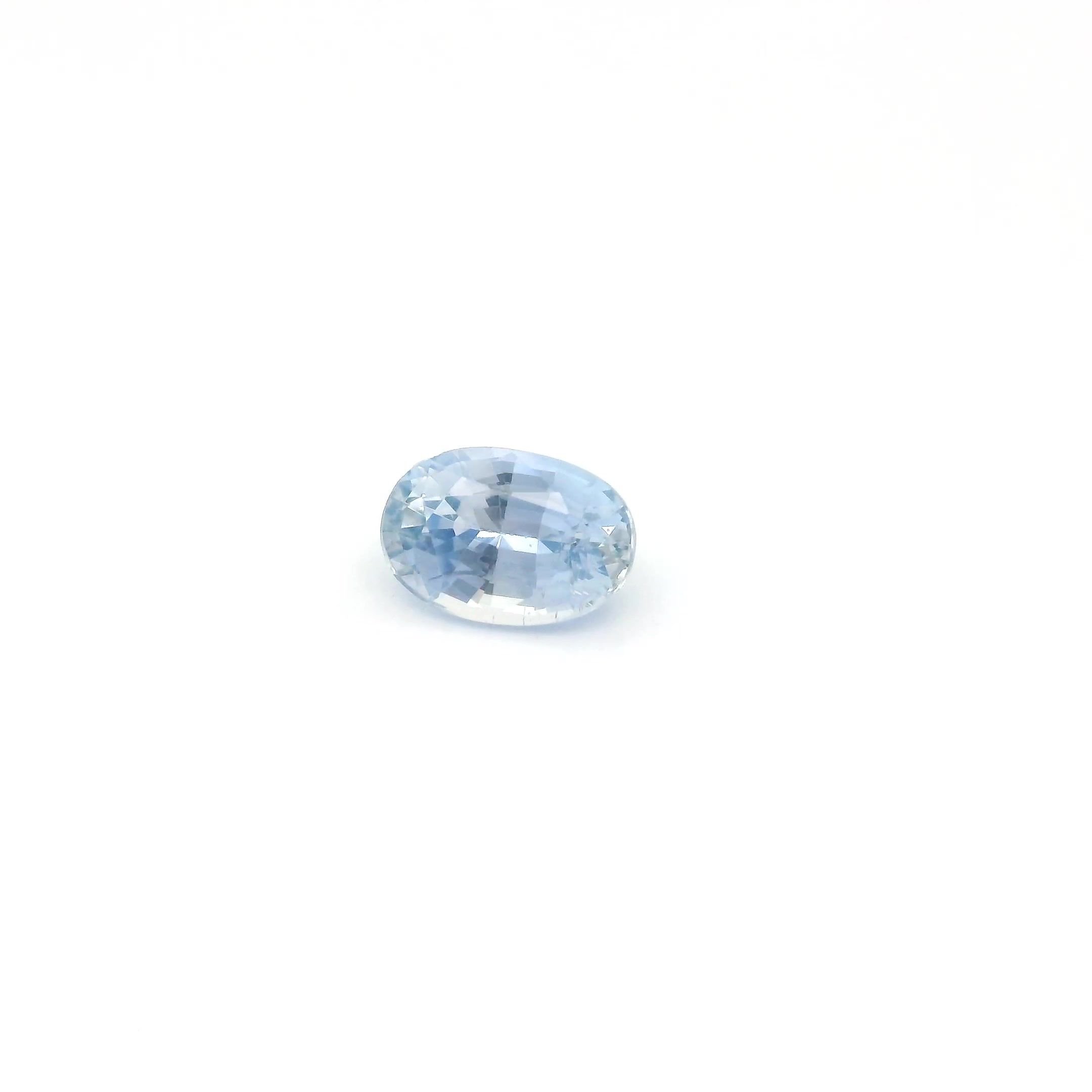 0.73 Carat Light Blue Oval Sapphire