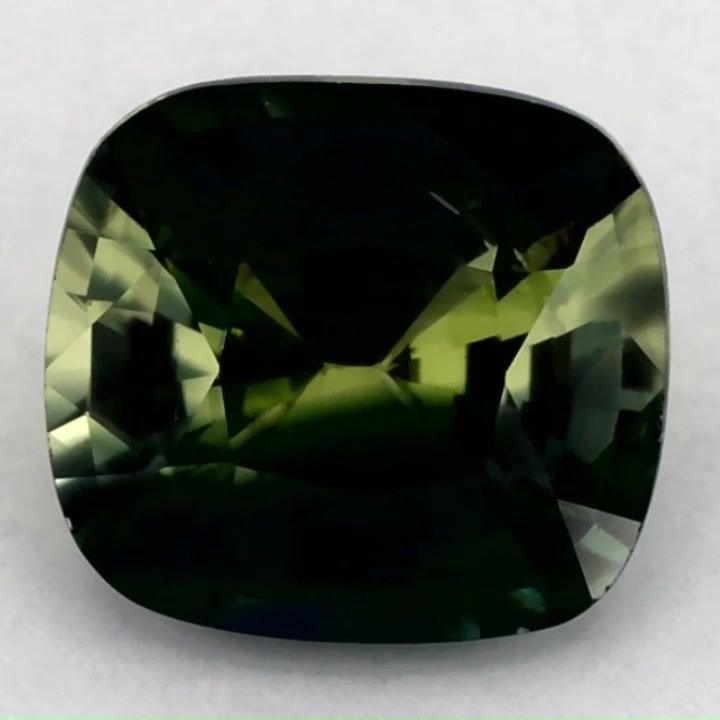 1.89 Carat Green Cushion Sapphire