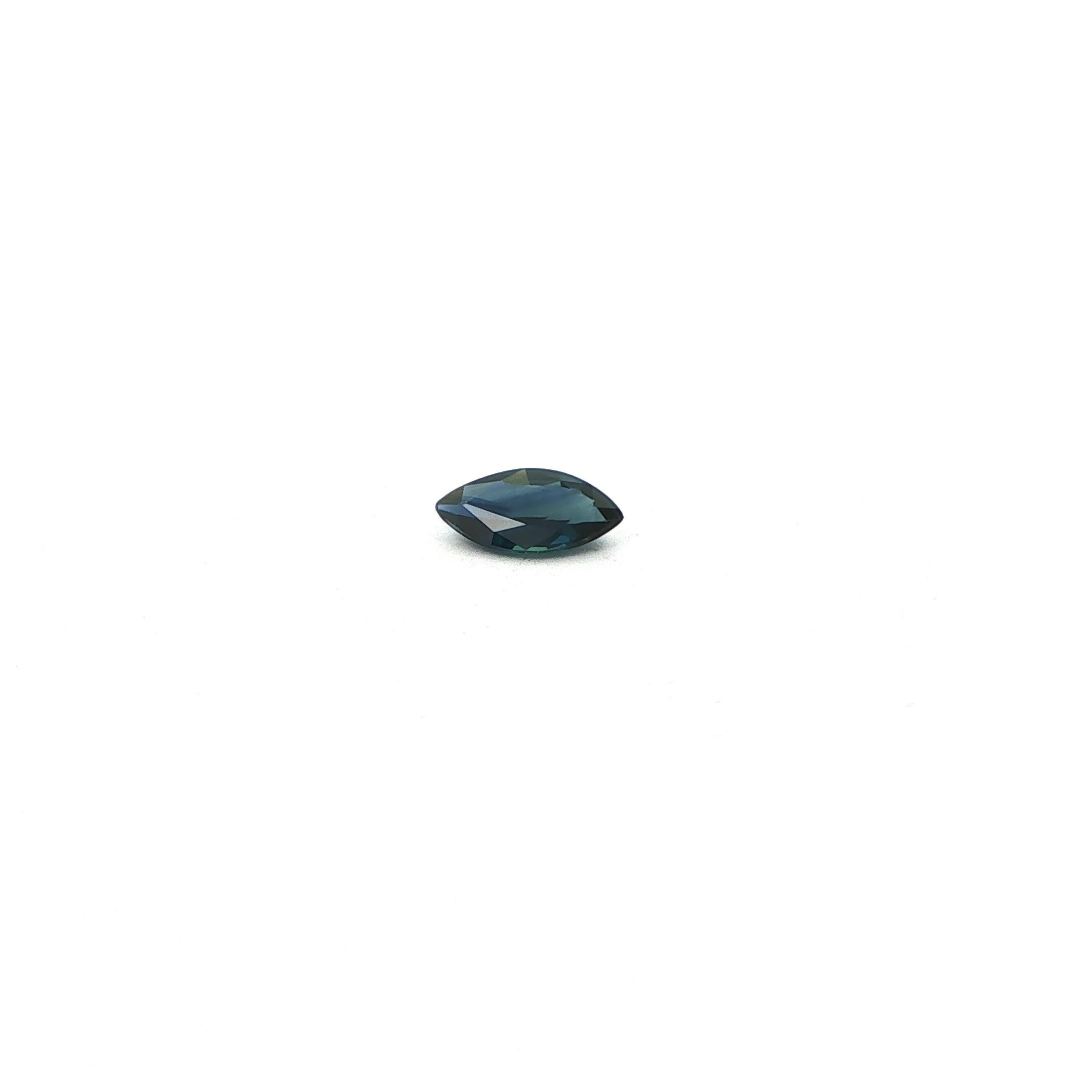 0.76 Carat Deep Blue Marquise Sapphire