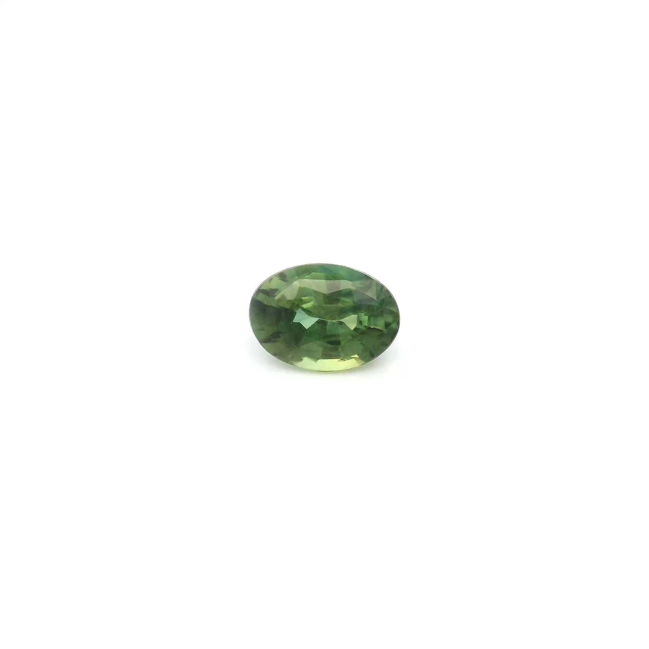 0.66 Carat Green Oval Sapphire