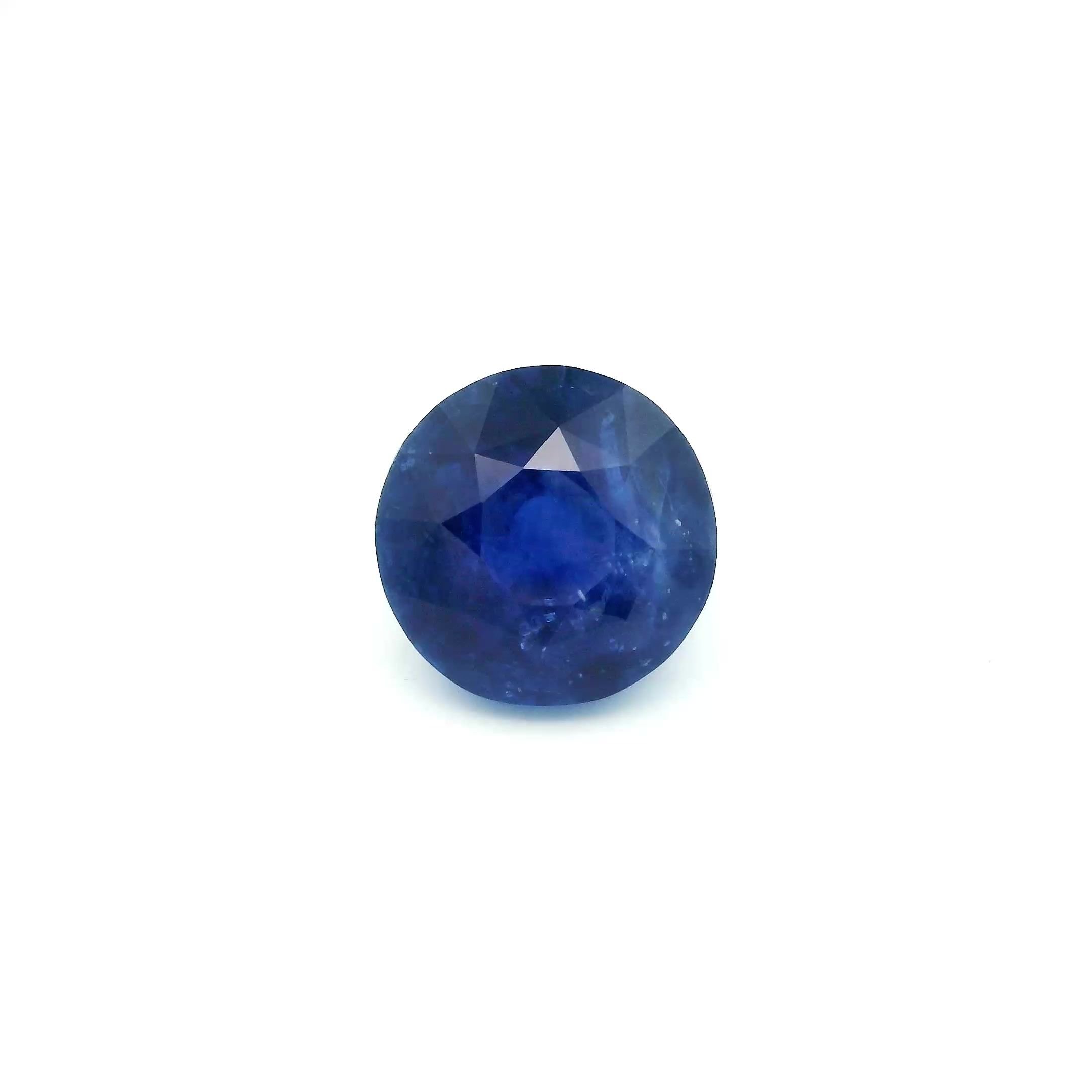 4.66 Carat Blue Round Sapphire