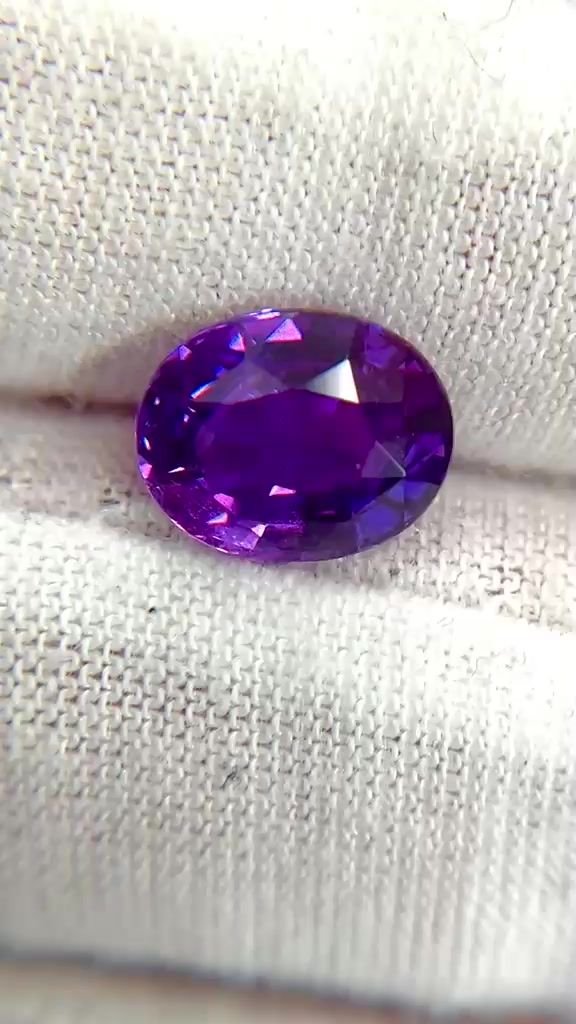 4.16 Carat Purple Oval Sapphire