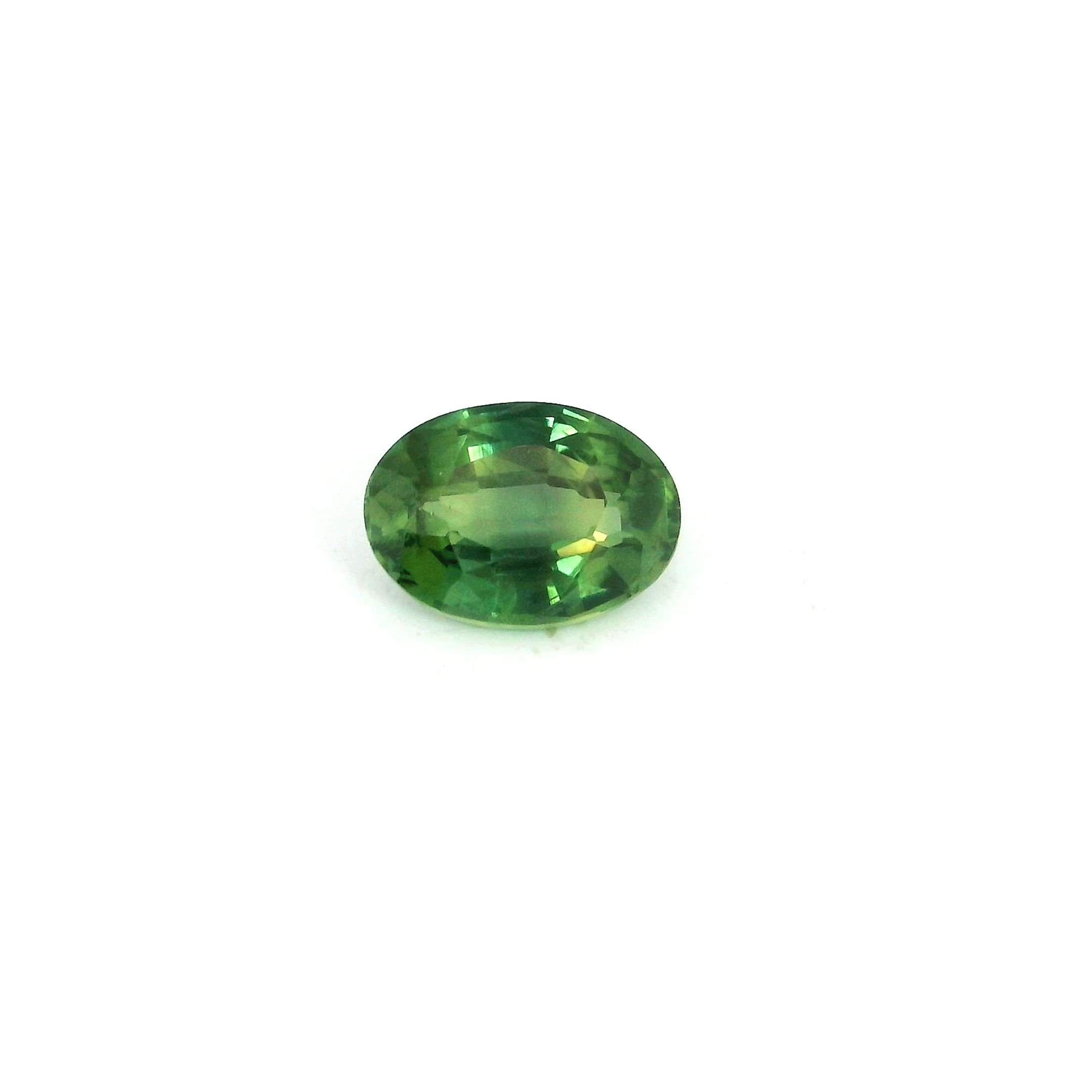 0.81 Carat Green Oval Sapphire