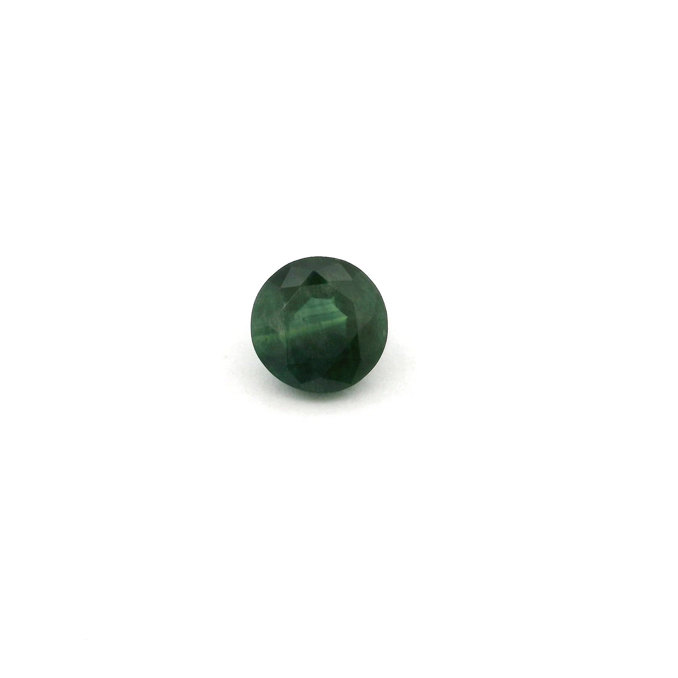 0.79 Carat Intense Green Round Sapphire