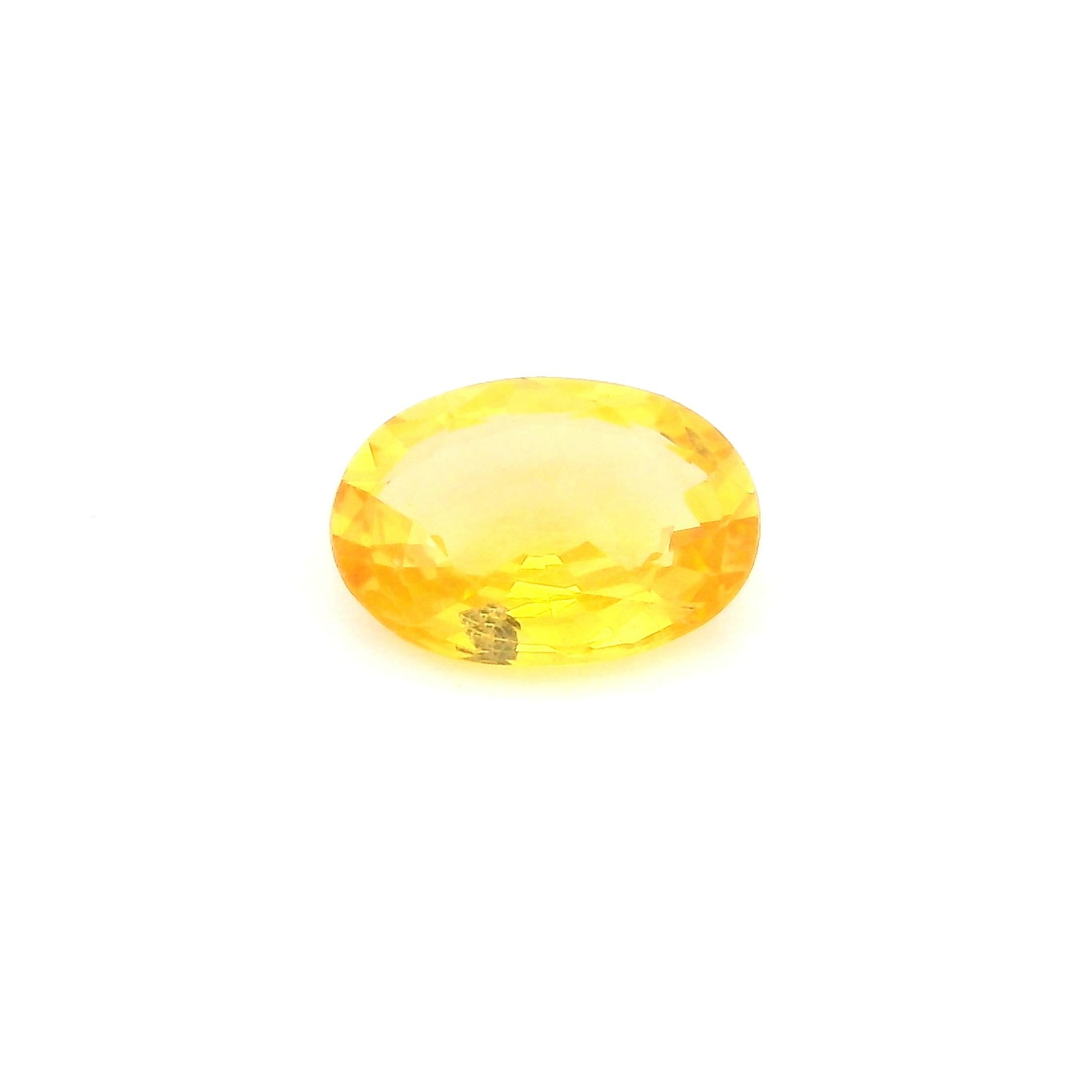 0.78 Carat Yellow Oval Sapphire