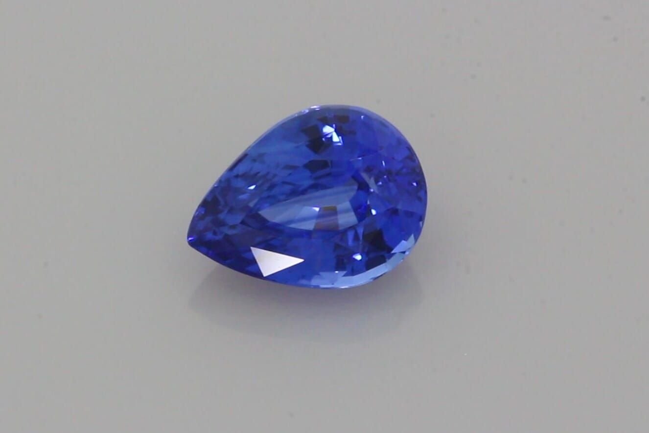 3.33 Carat Vivid Blue Pear Sapphire