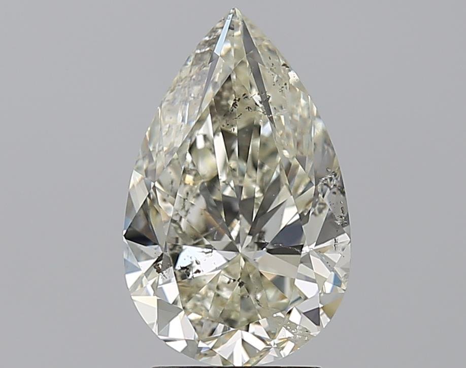 3.01ct J SI2 Rare Carat Ideal Cut Pear Diamond