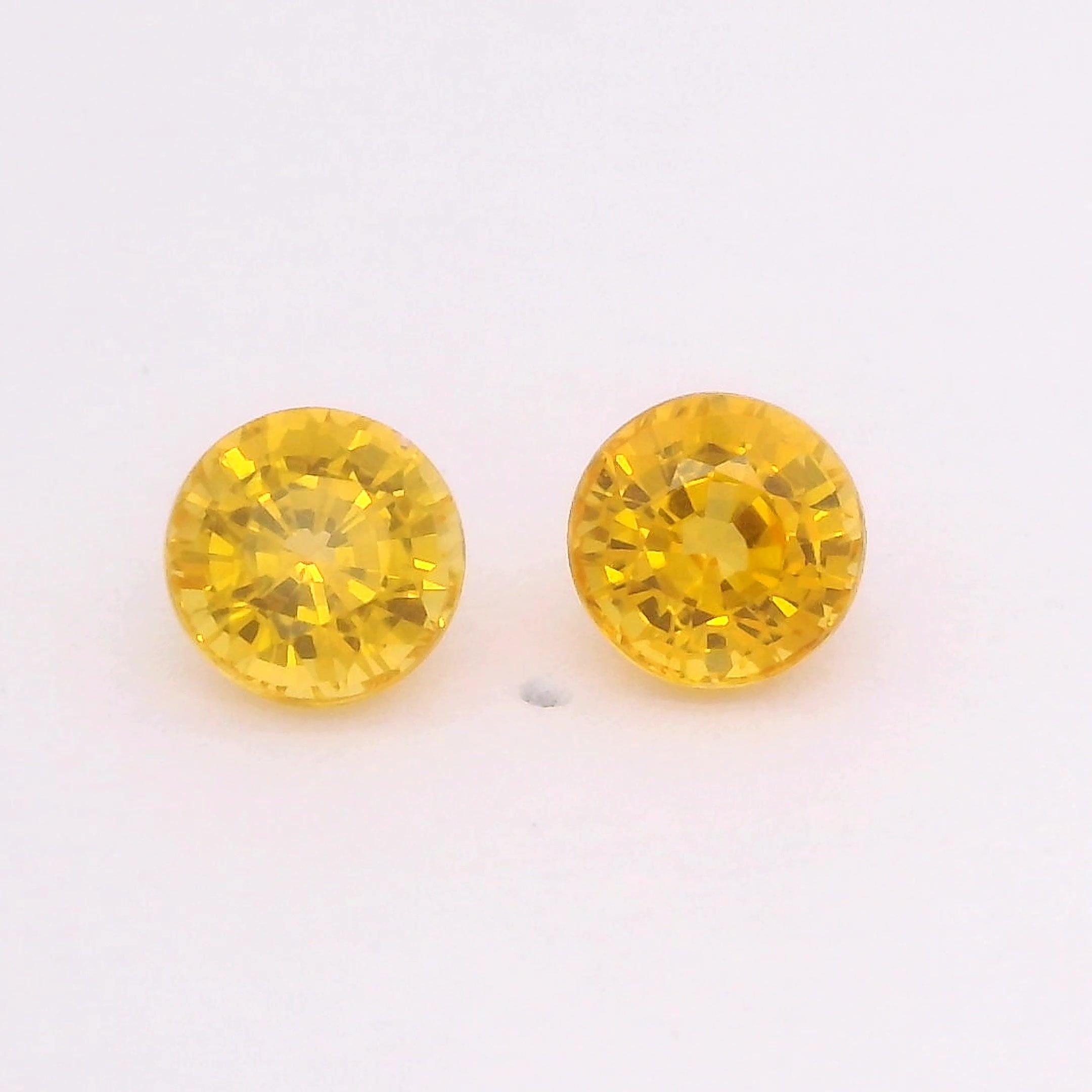 0.72 Carat Intense Yellow Round Sapphire