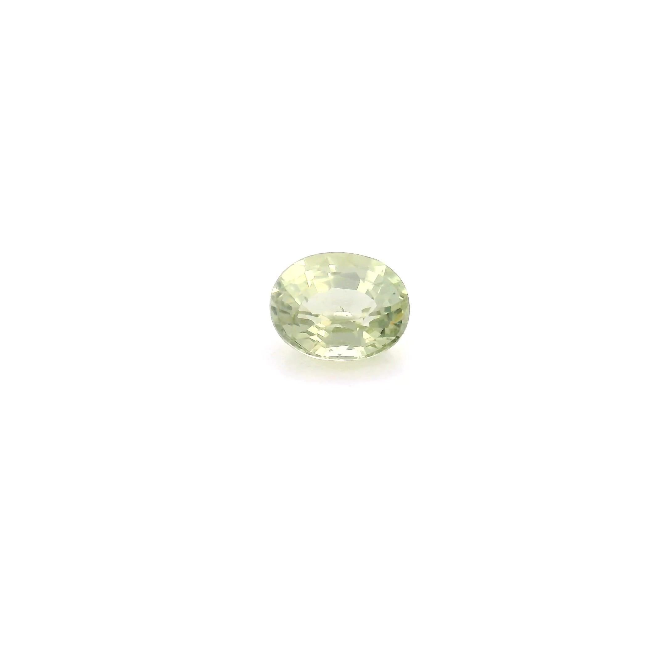 0.58 Carat Light Green Oval Sapphire