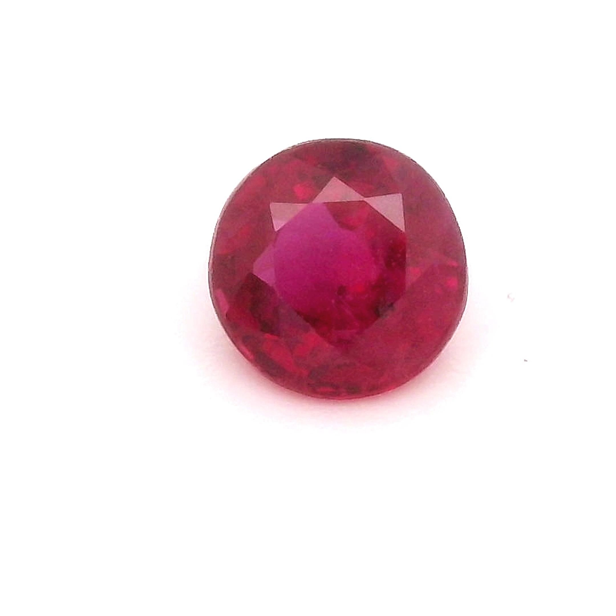 0.52 Carat Red Round Ruby