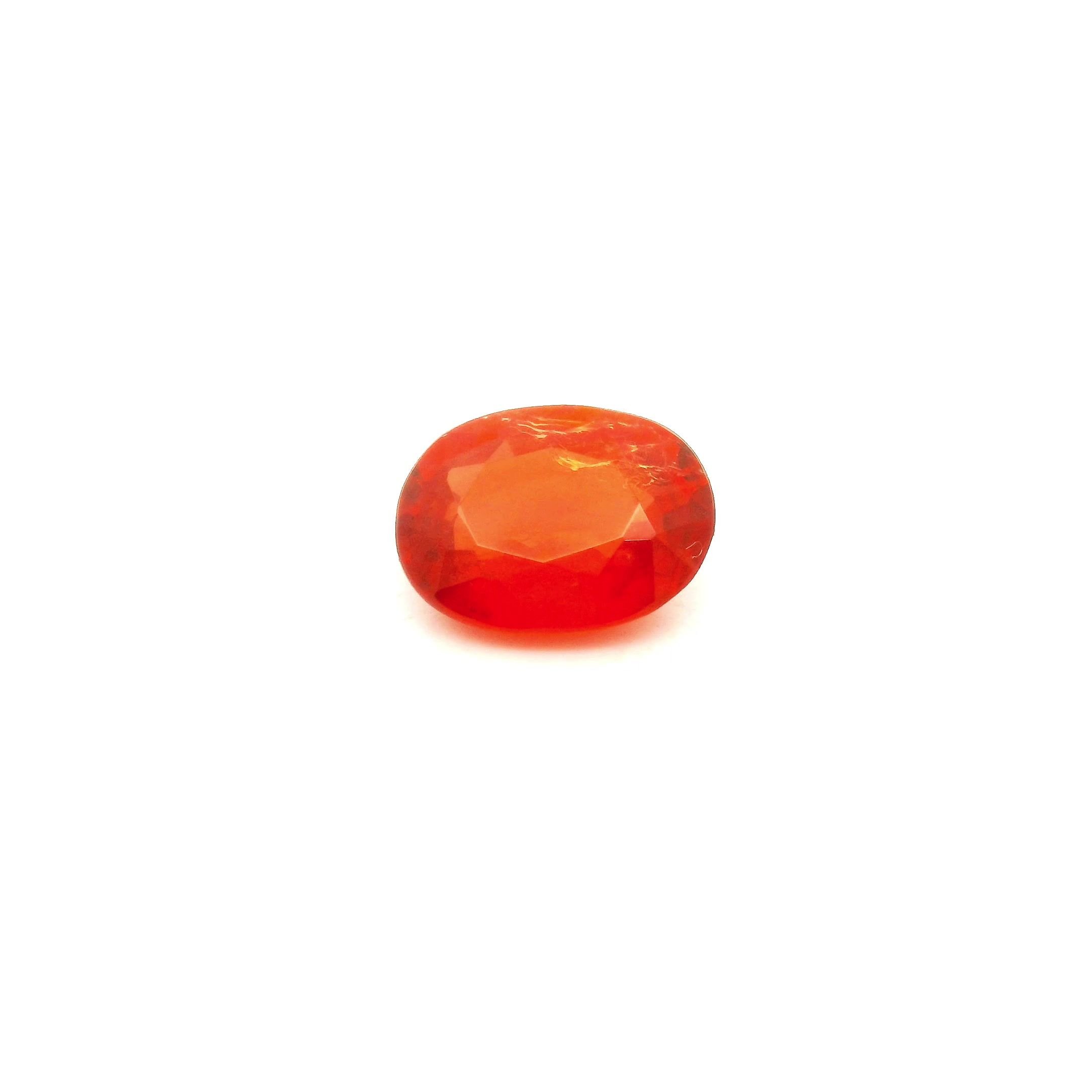 1.53 Carat Orange Oval Sapphire