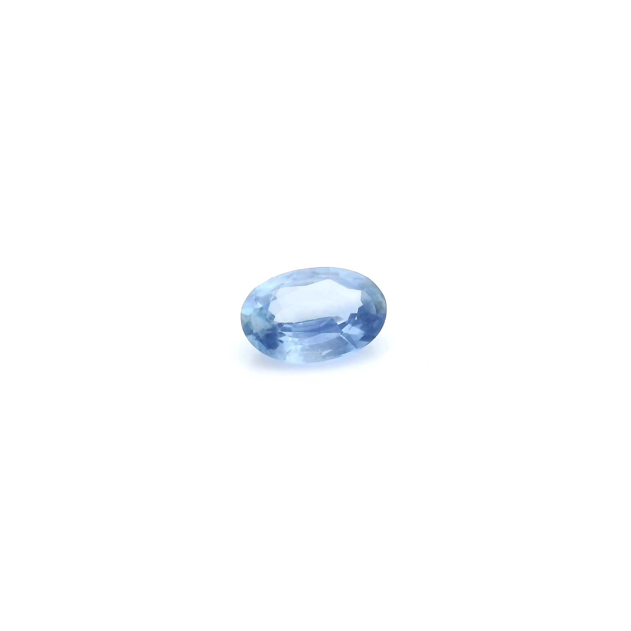0.43 Carat Light Blue Oval Sapphire