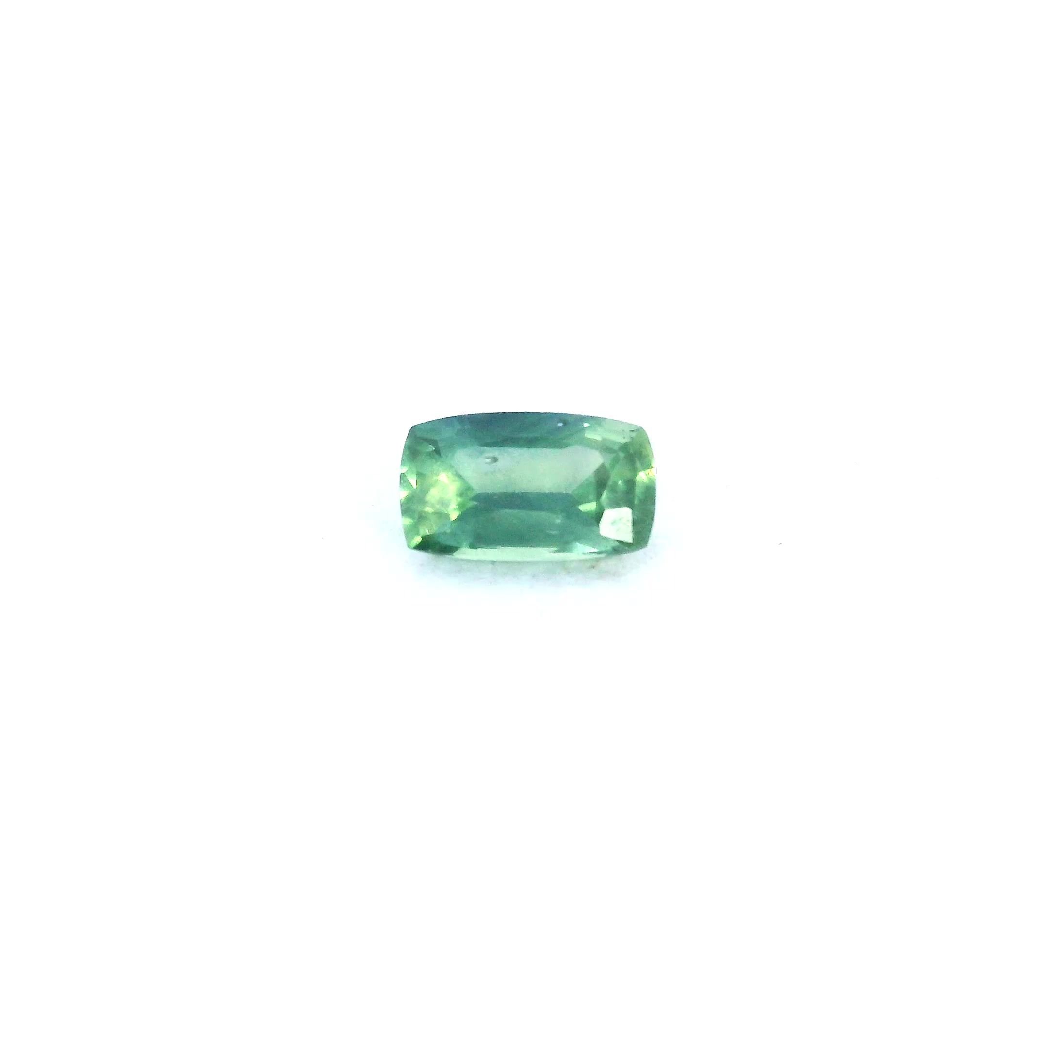 0.64 Carat Green Cushion Sapphire
