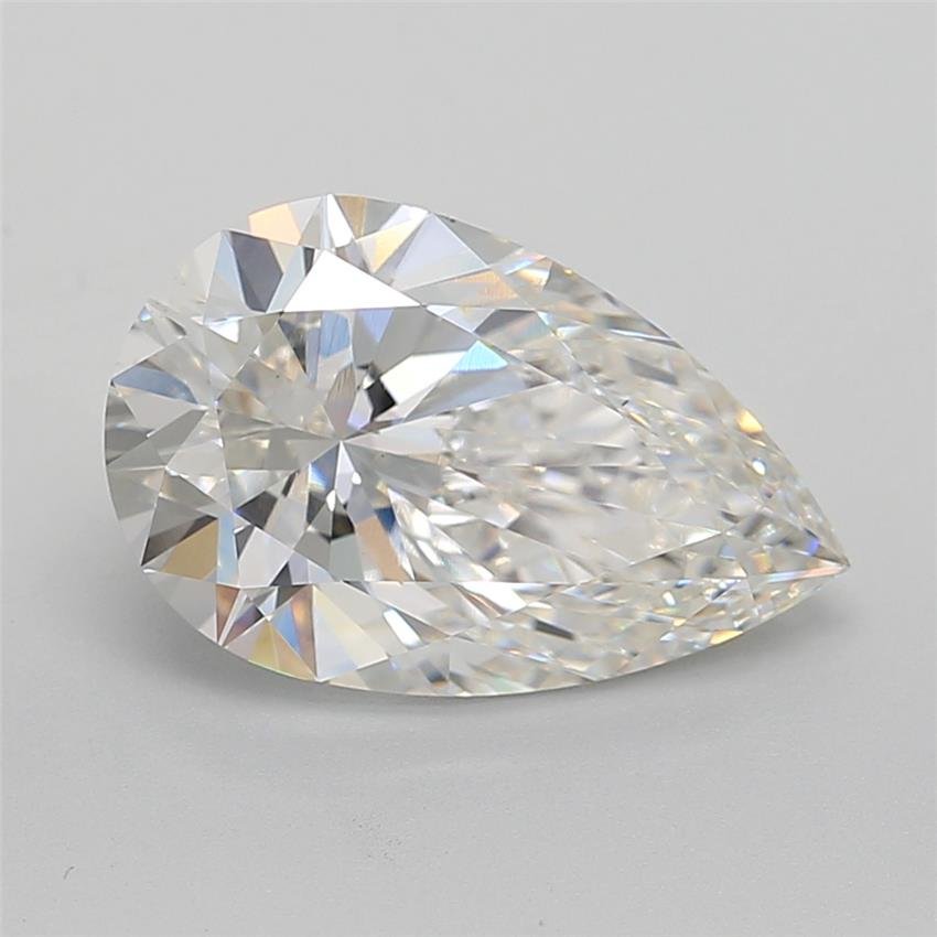 5.05ct F VS1 Rare Carat Ideal Cut Pear Lab Grown Diamond