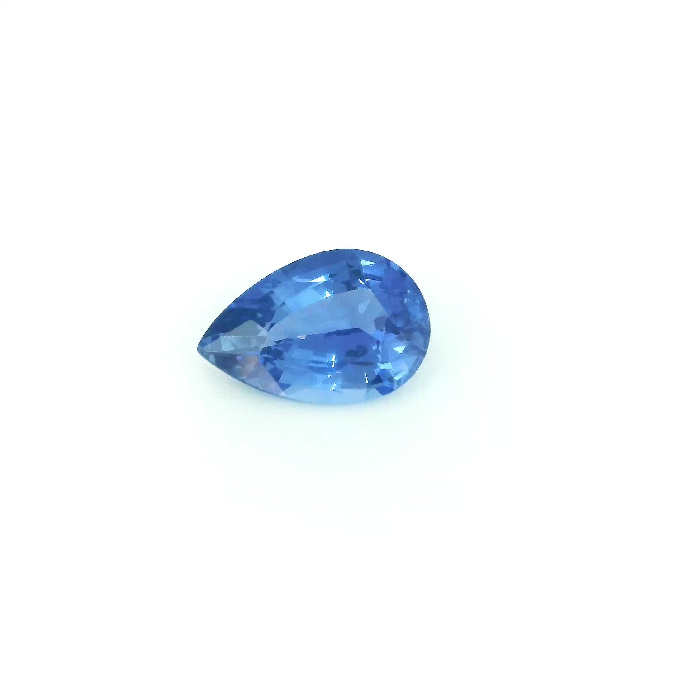 1.44 Carat Blue Pear Sapphire