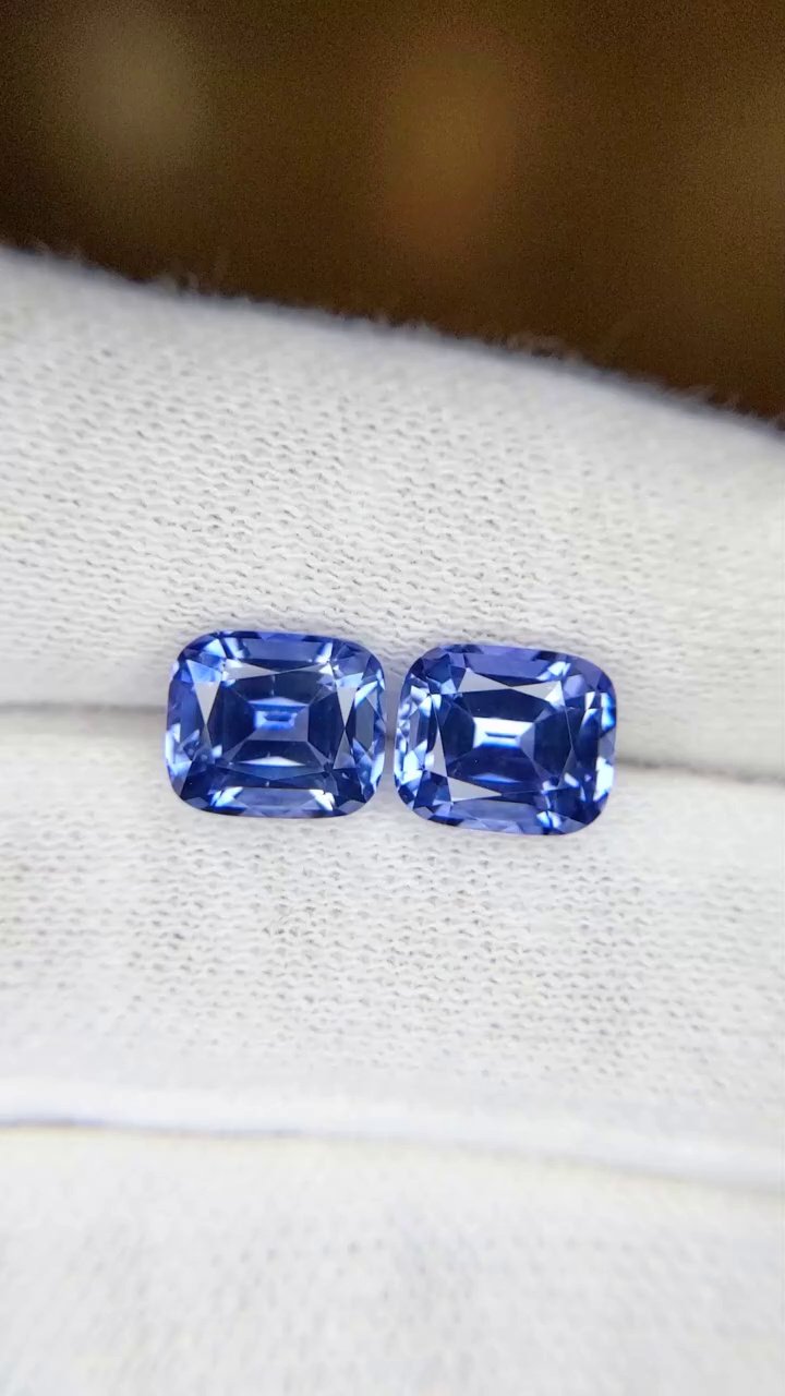5.57 Carat Blue Cushion Sapphire