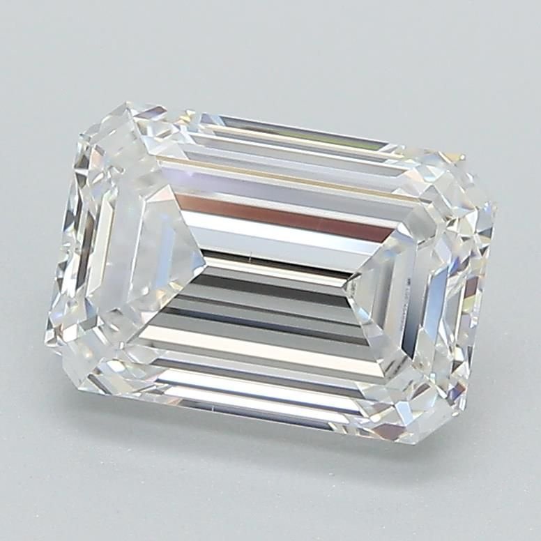 2.05ct D VS2 Rare Carat Ideal Cut Emerald Lab Grown Diamond