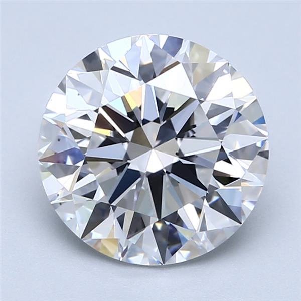 2.71ct D VS2 Rare Carat Ideal Cut Round Diamond