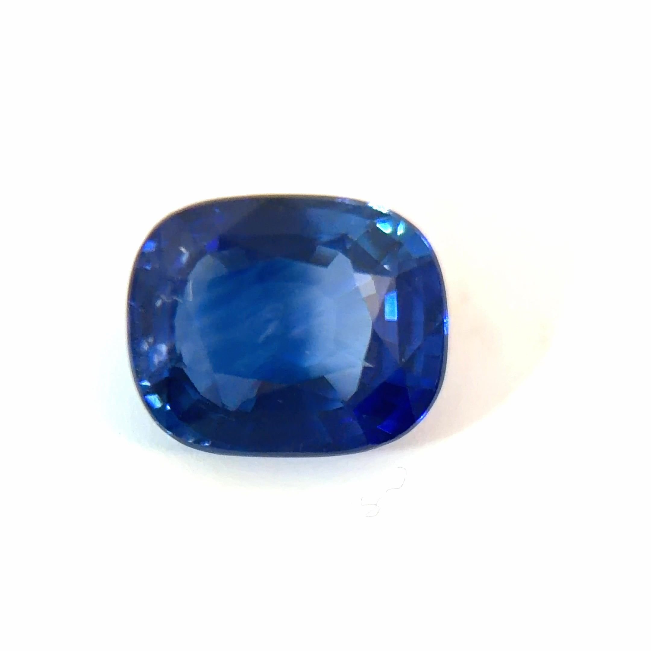 2.54 Carat Blue Cushion Sapphire