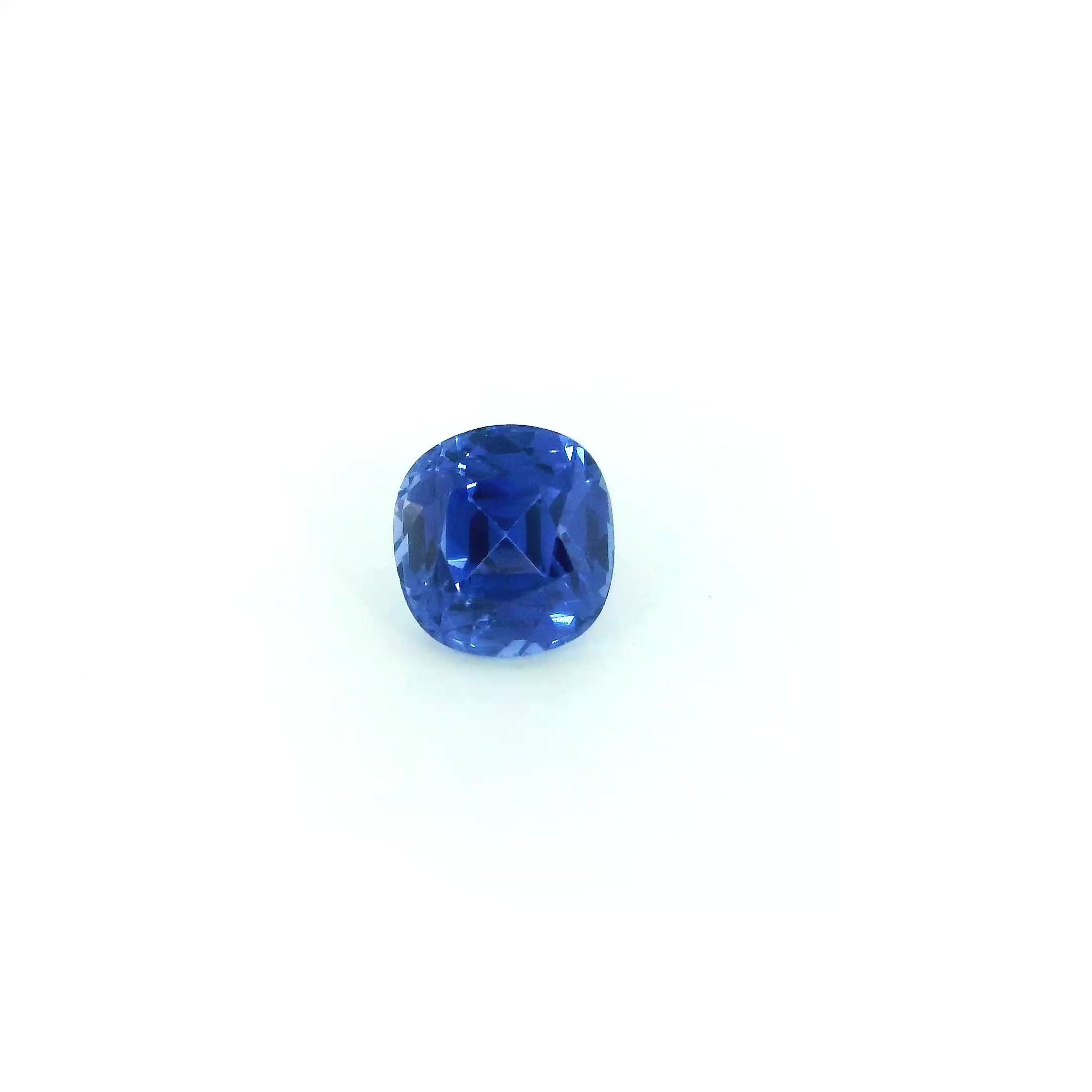 1.11 Carat Blue Cushion Sapphire