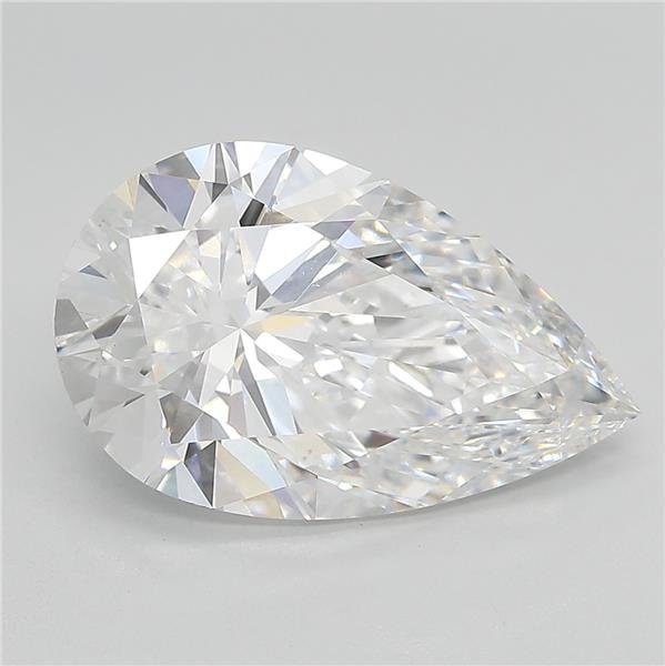 5.19ct D VS1 Rare Carat Ideal Cut Pear Lab Grown Diamond