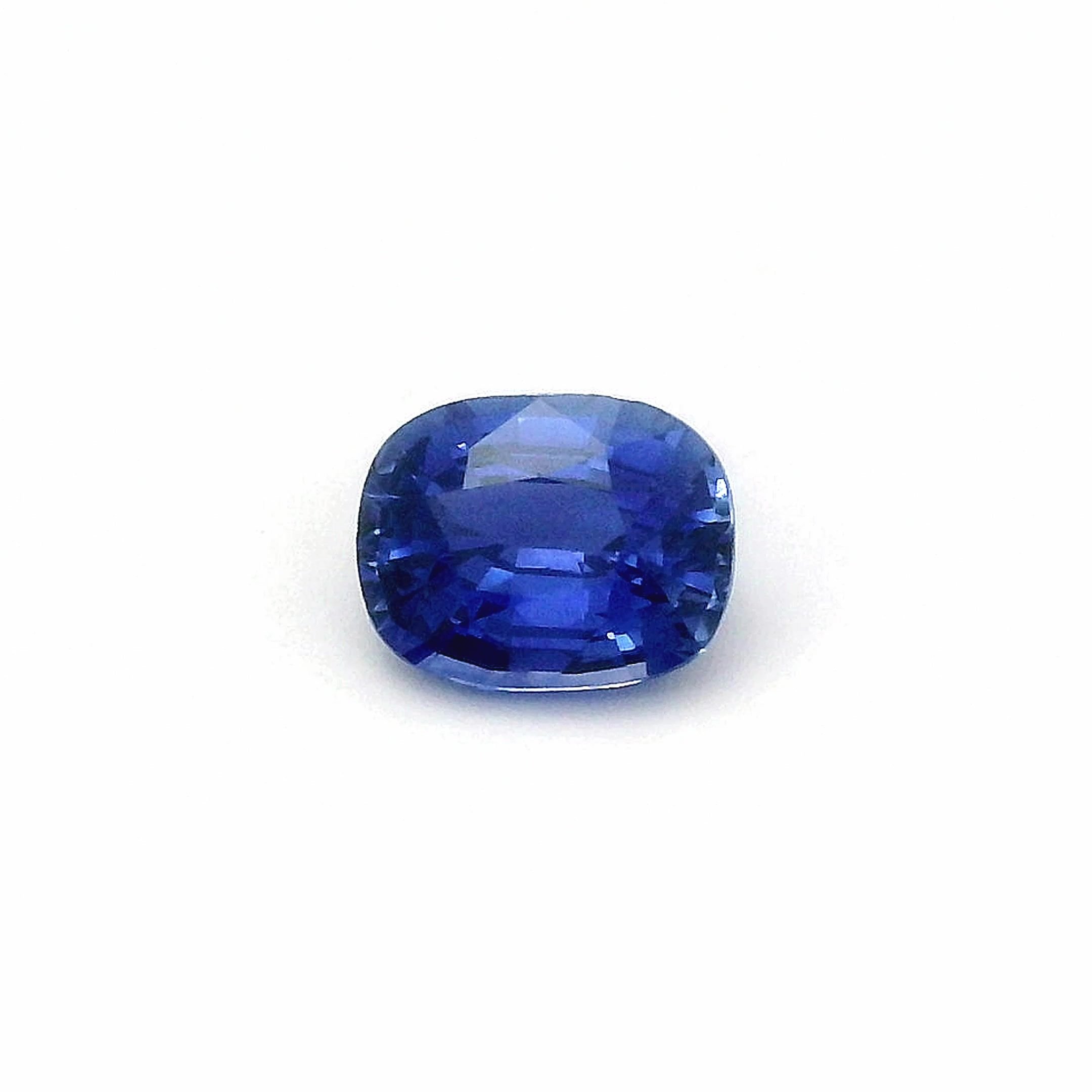 1.51 Carat Blue Cushion Sapphire
