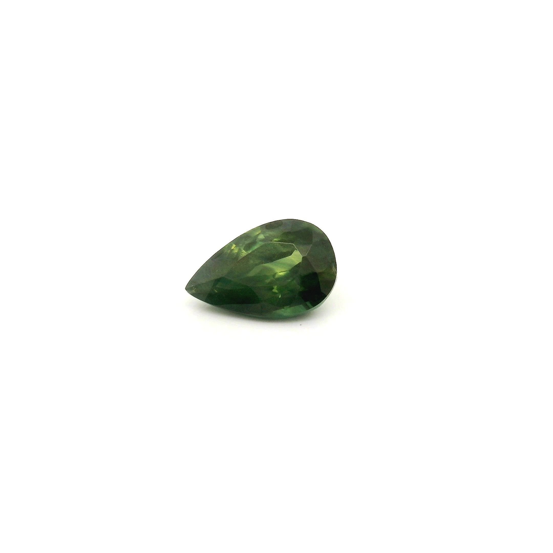 0.58 Carat Green Pear Sapphire