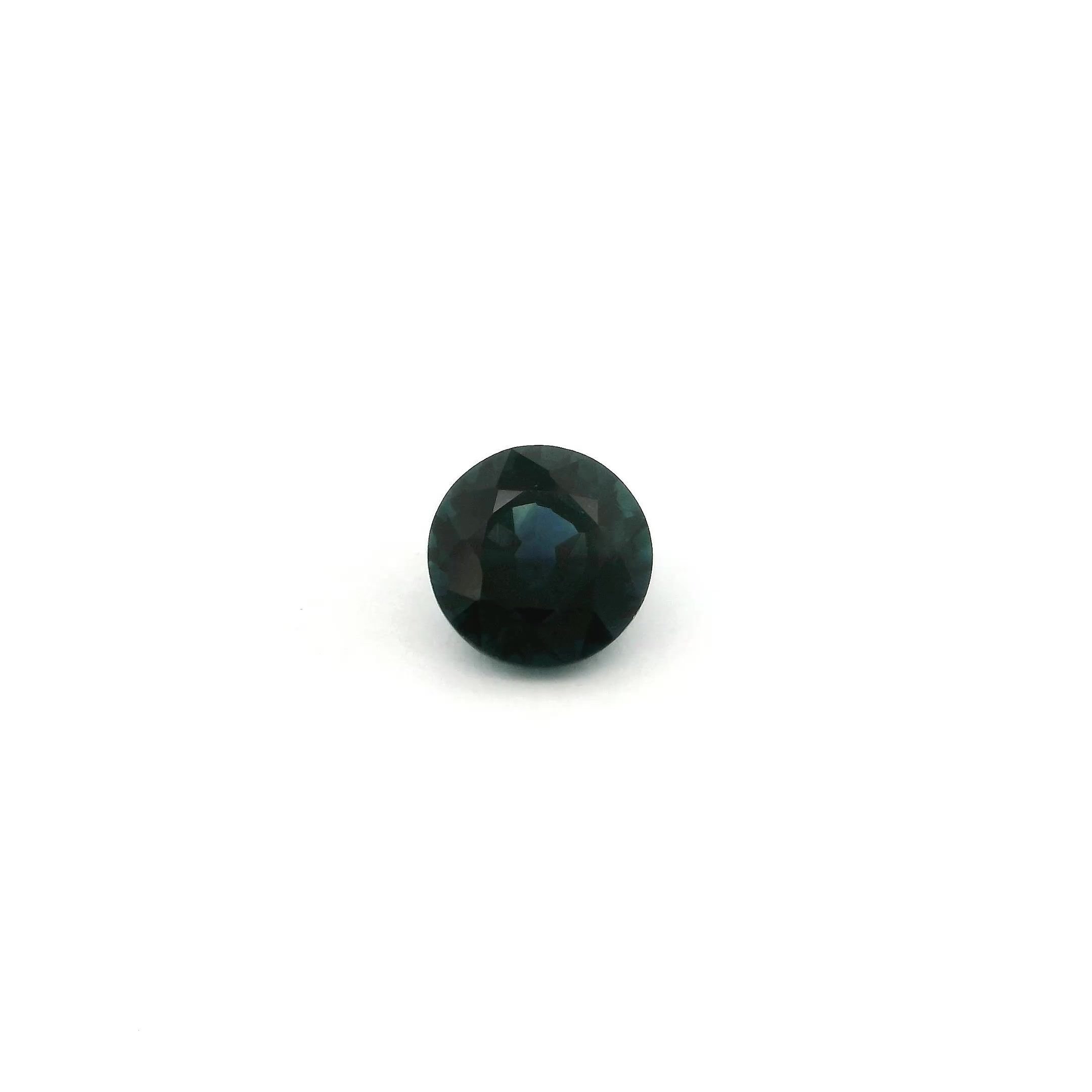 0.83 Carat Vivid Blue Round Sapphire