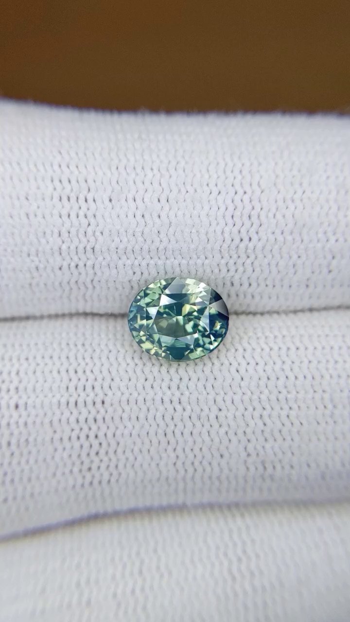 2.62 Carat Green Oval Sapphire