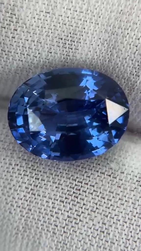 7.58 Carat Blue Oval Sapphire