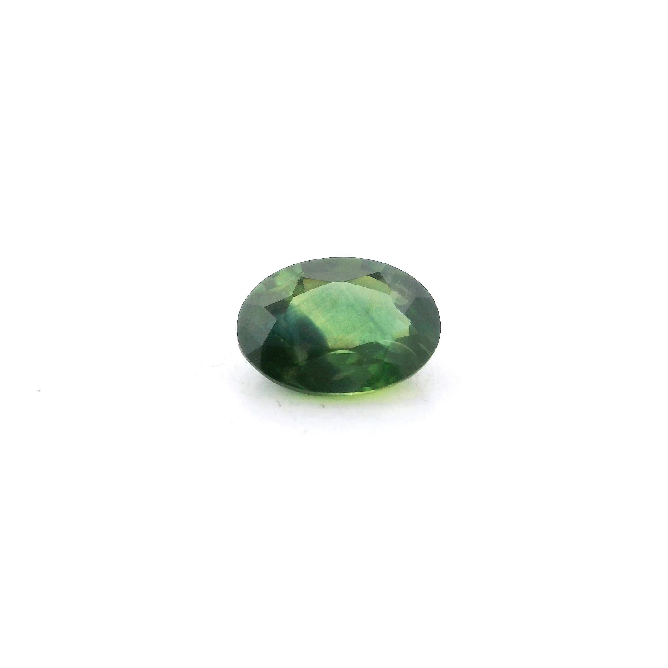 0.97 Carat Green Oval Sapphire