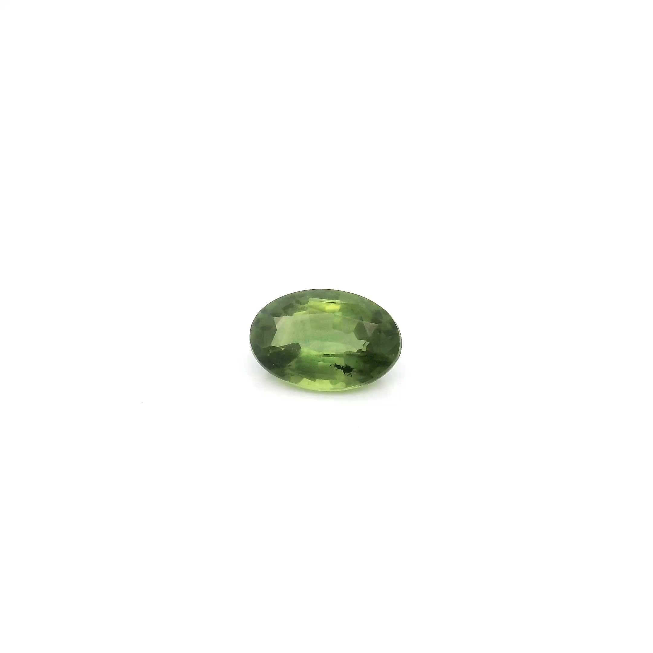 0.57 Carat Green Oval Sapphire