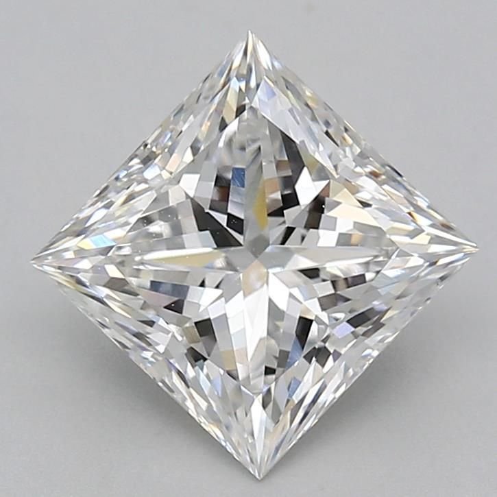 3.08ct E VVS2 Rare Carat Ideal Cut Princess Lab Grown Diamond