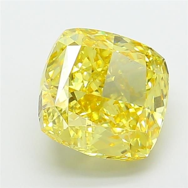 7.00 Ct. Fancy Intense Yellow Cushion Lab Diamond