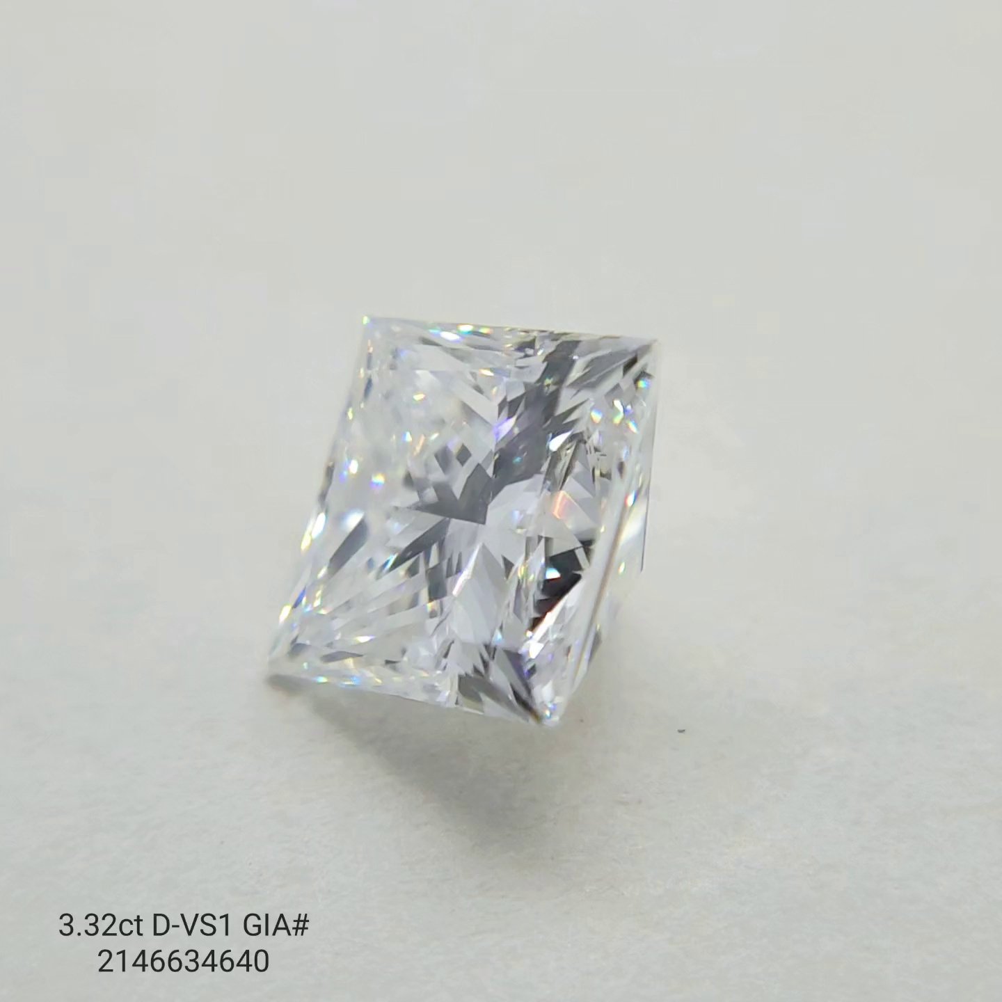 3.32ct D VS1 Rare Carat Ideal Cut Princess Diamond