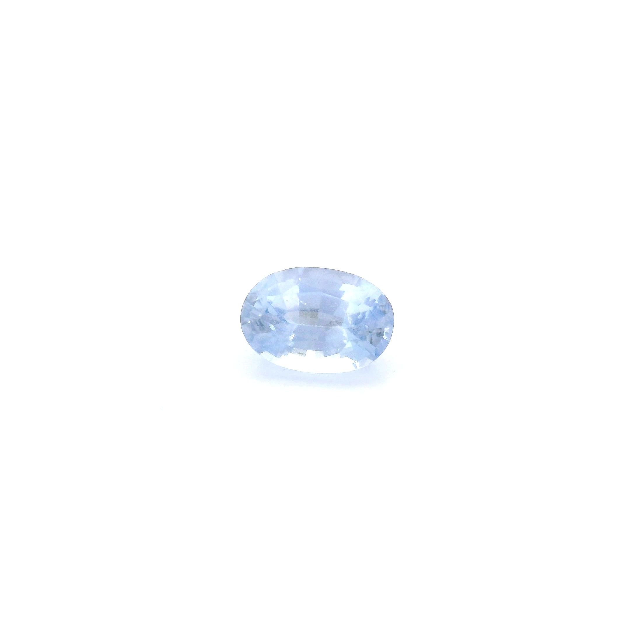 0.67 Carat Light Blue Oval Sapphire