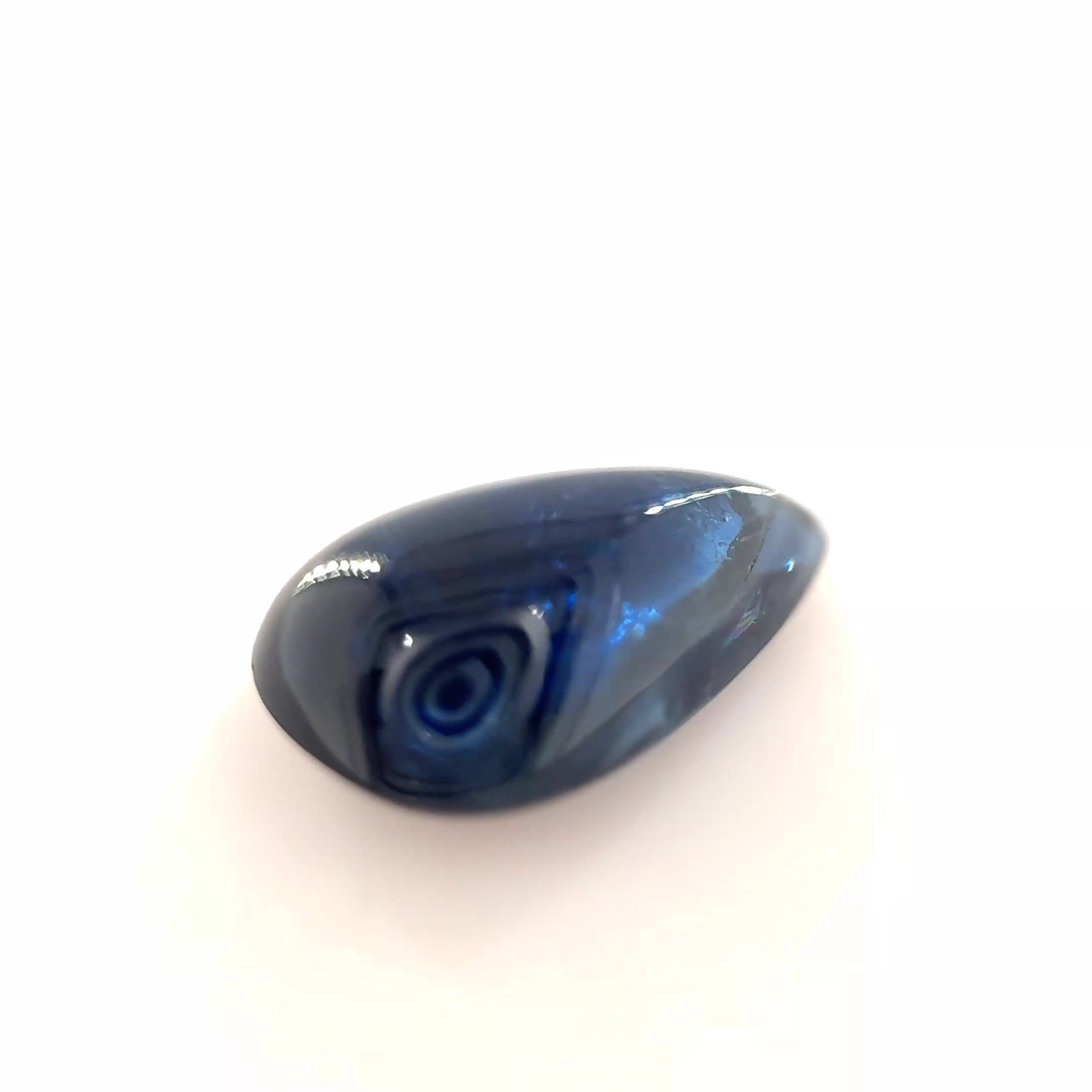 4.73 Carat Deep Blue Pear Sapphire