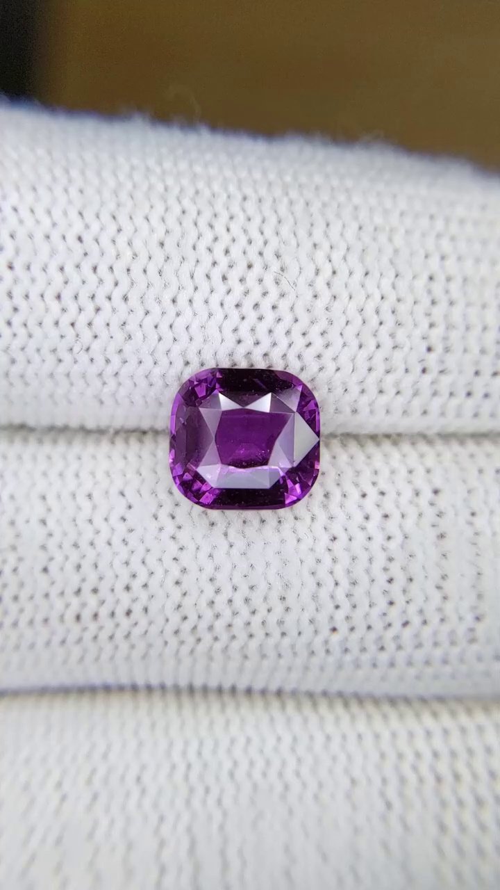 3.54 Carat Purple Cushion Sapphire