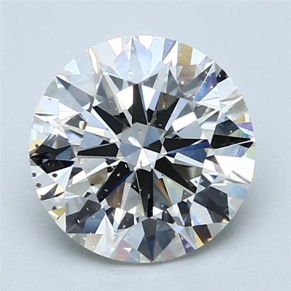 3.01ct J SI2 Rare Carat Ideal Cut Round Diamond