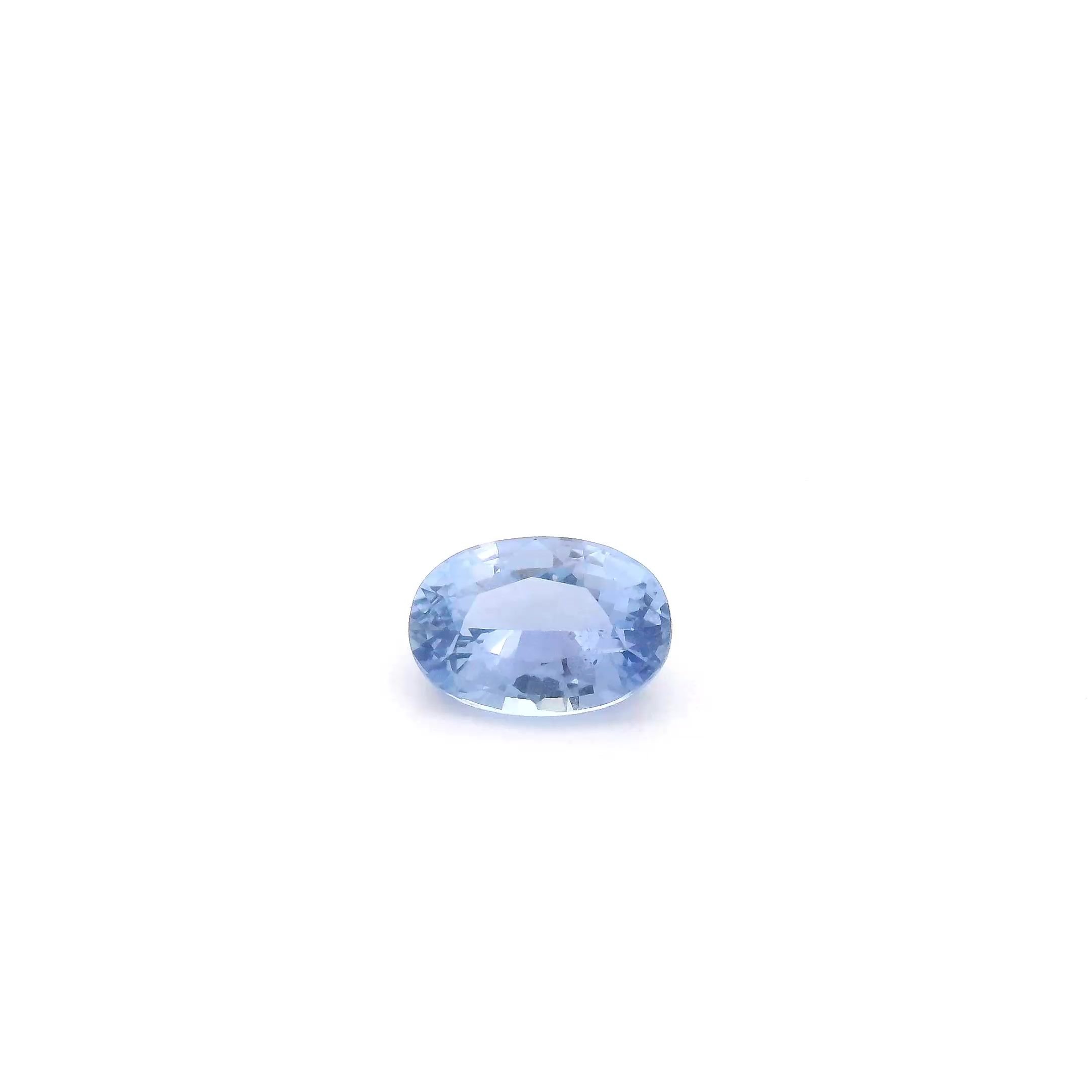 0.71 Carat Light Blue Oval Sapphire