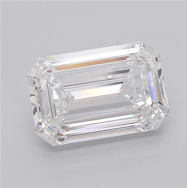 8.05ct F VVS2 Rare Carat Ideal Cut Emerald Lab Grown Diamond