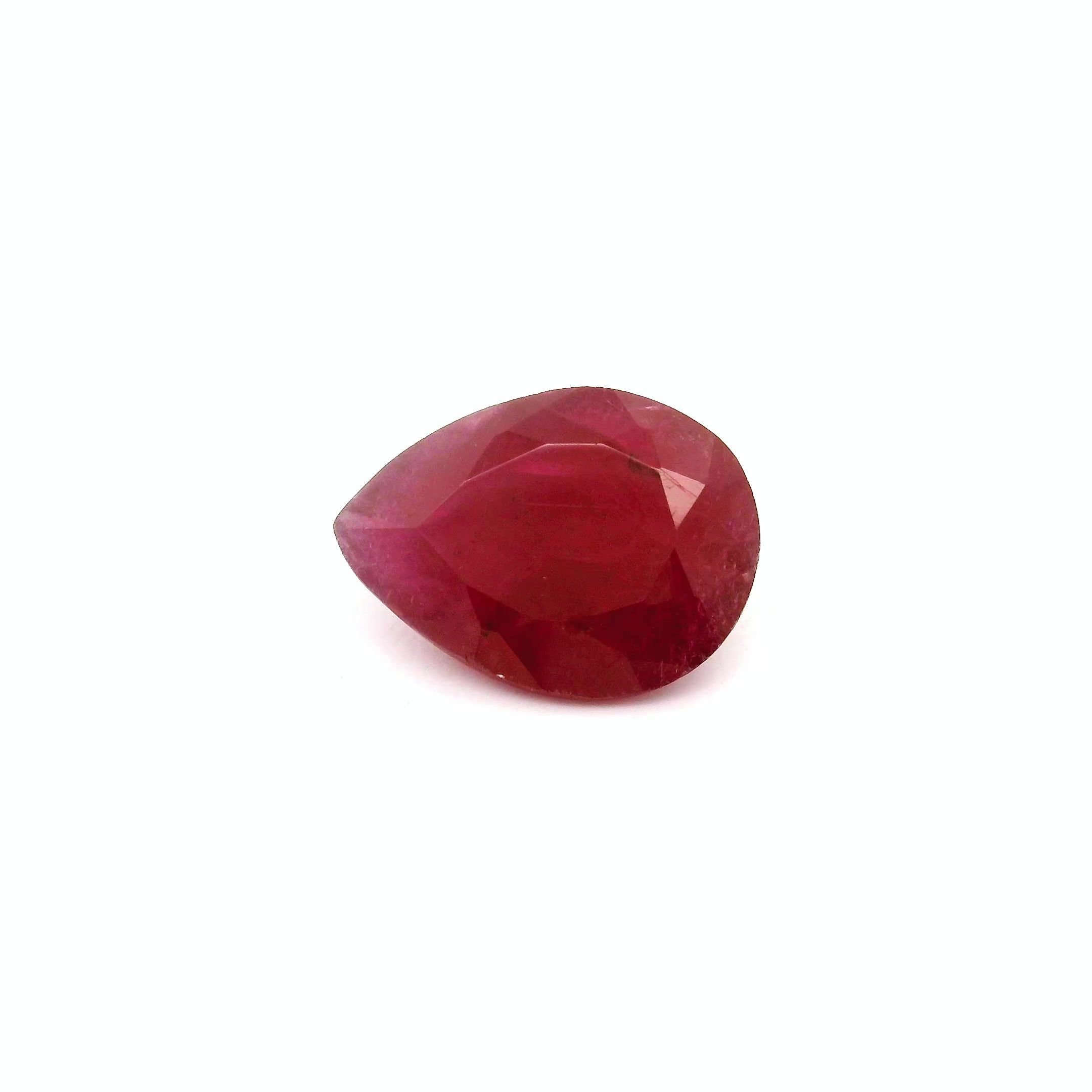 2.44 Carat Red Pear Ruby