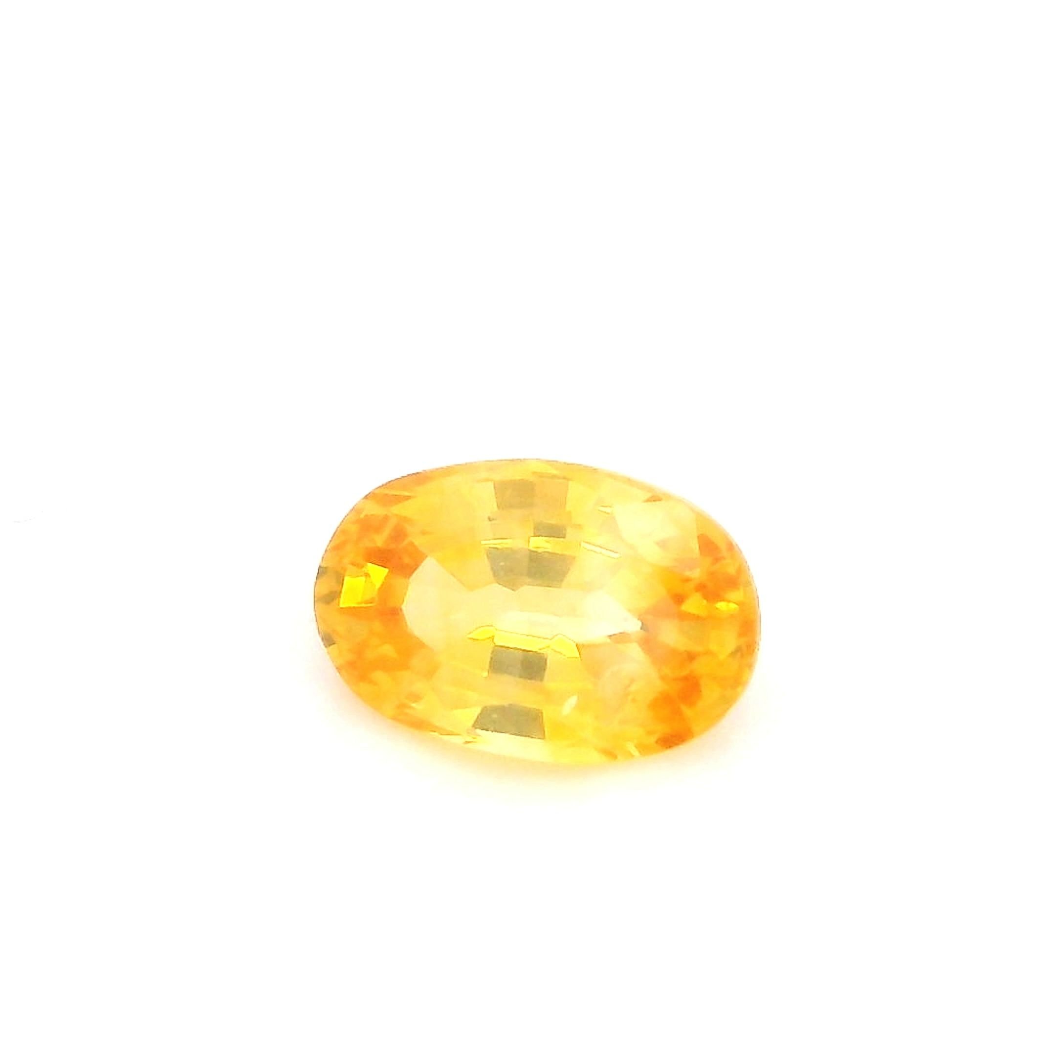0.51 Carat Yellow Oval Sapphire