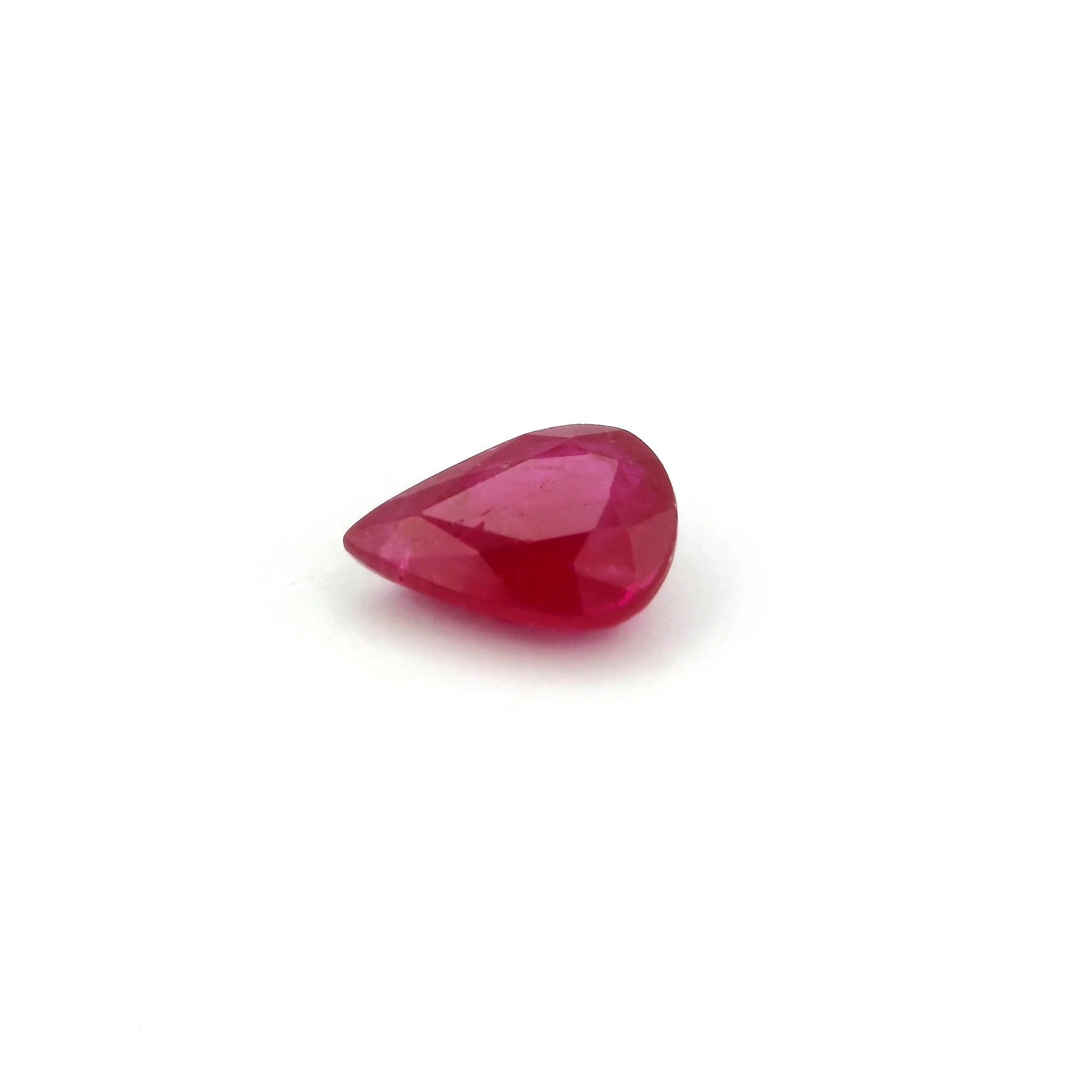1.26 Carat Intense Red Pear Ruby