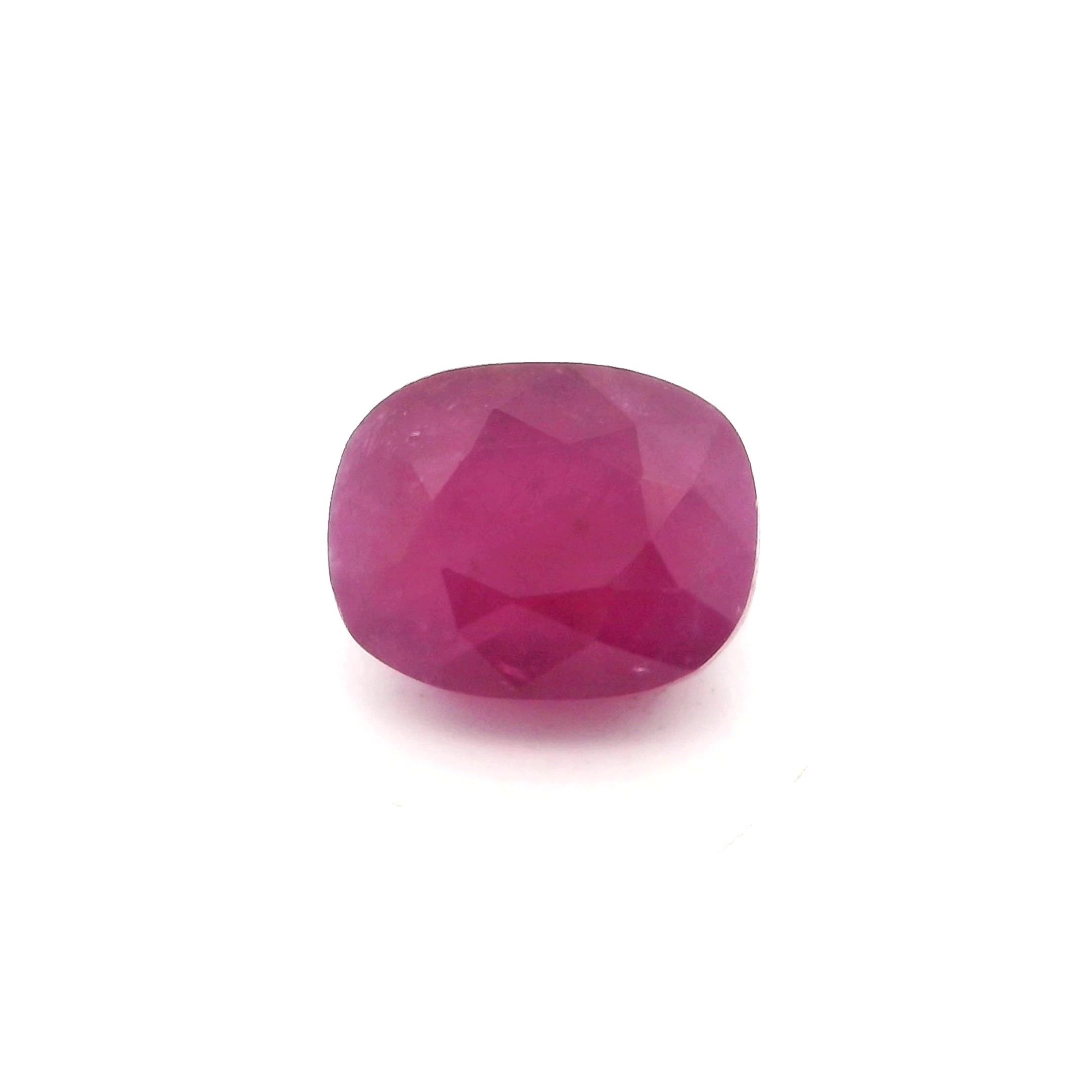2.48 Carat Red Cushion Ruby