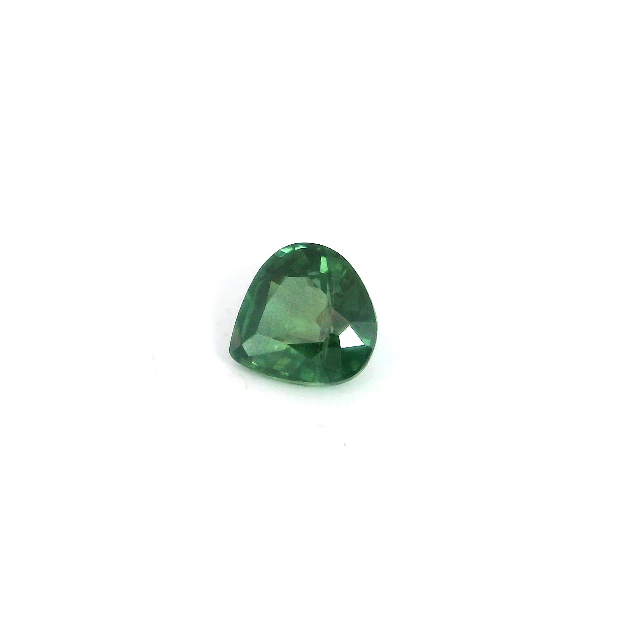 0.76 Carat Green Pear Sapphire