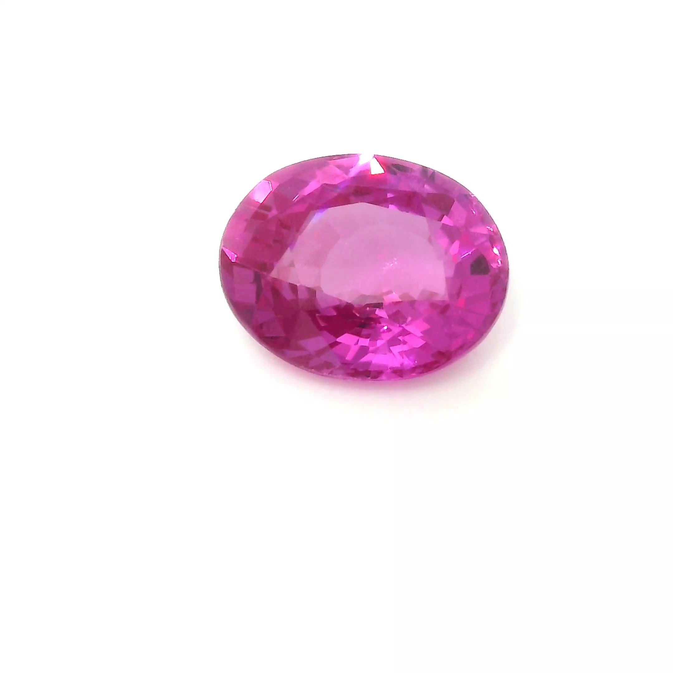 2.07 Carat Vivid Pink Oval Sapphire