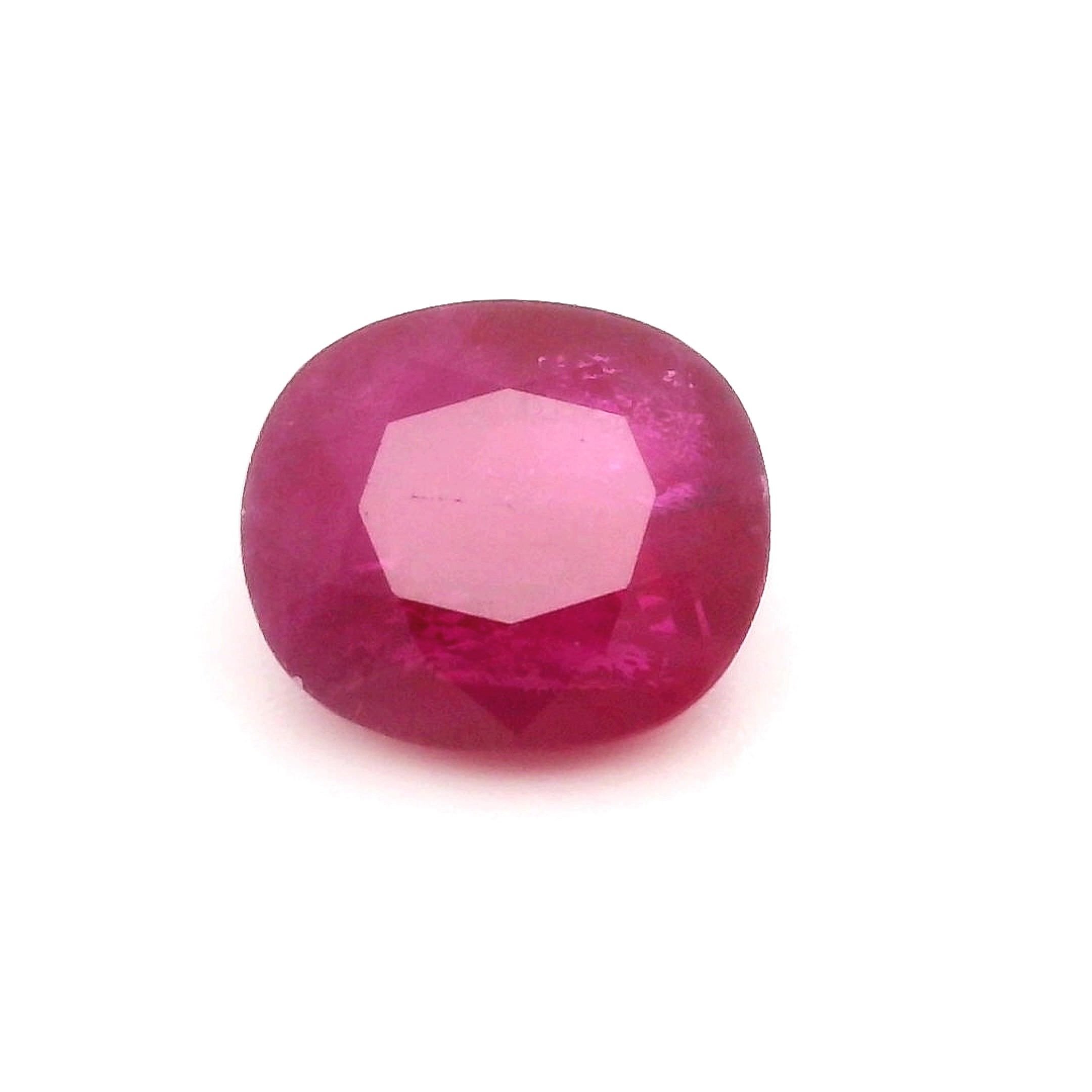 1.35 Carat Red Cushion Ruby