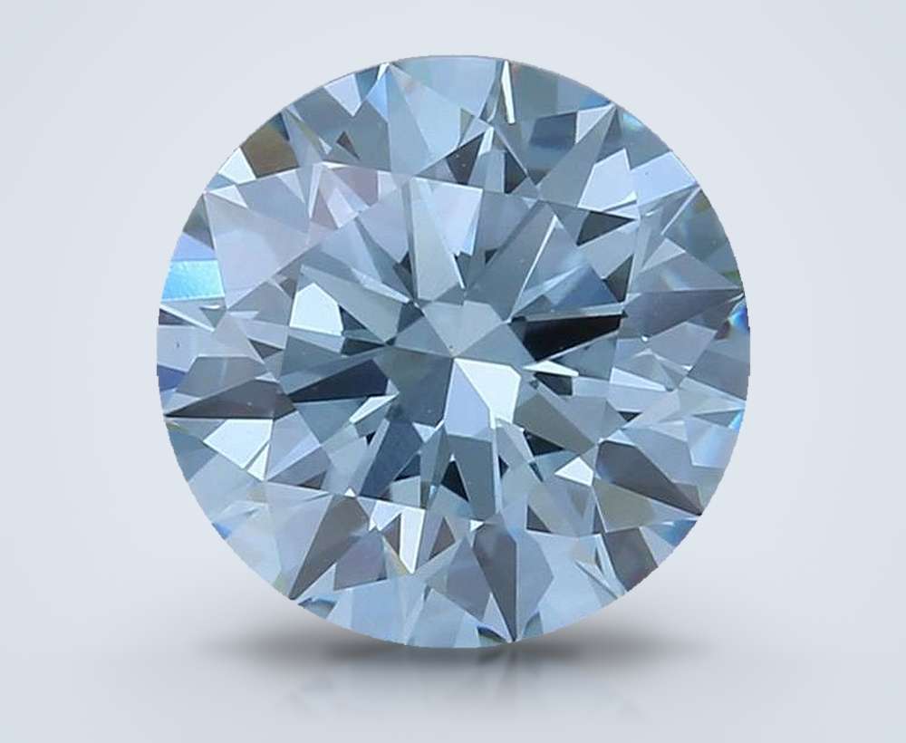 1.62 Ct. Fancy Vivid Blue Round Lab Diamond