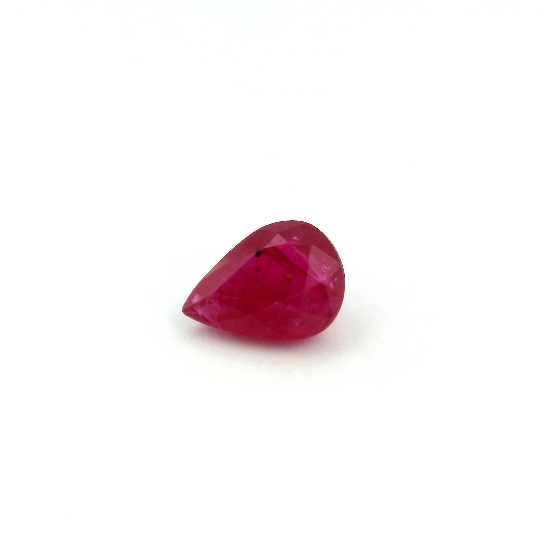 1.44 Carat Intense Red Pear Ruby